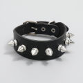 Gothic Spike Bracelet Black Wide PU Leather Bracelet for Women Men Girl Cuff Bangle Studded Wristband Unisex Jewelry. 