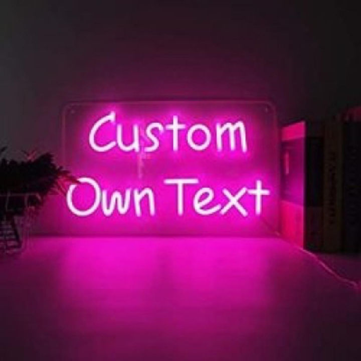 Customized Neon Sign, Logo { 2 alphabets in 0.5 }meter ,for Wall with Thick Acrylic Support - Shockproof Neon Light for  Room Decoration Wall Art/Decor with High Durable Packing ,Increase Aesthetickness of your room