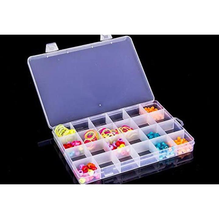 24 Compartment Craft Plastic Storage Case Box / Jewellery Storage Box by Mo Mart