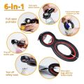 Stainless Steel Manual Opener 6 in 1 lid jar opener, screw cap jar bottle opener, manual non slip, 6-in-1 multifunctional bottle opener. 