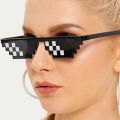 Mosaic Sunglasses Trick Toy Glasses Funny Pixel Glasses For Women And Men--black. 