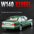 1:24 Scale Mercedes-Benz W140 320SEL Alloy Diecast Car Metal Model Sound Light Model Car Children's Toys Collection Gifts. 