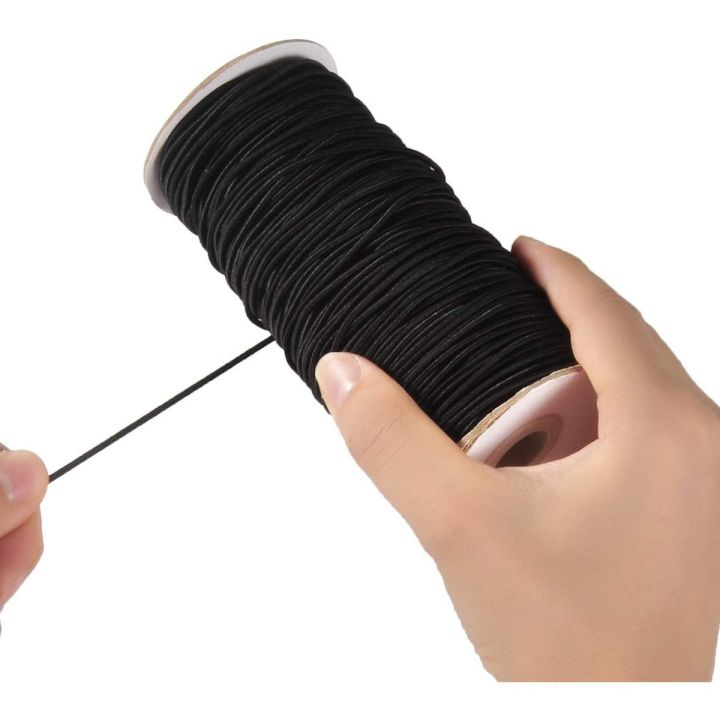 200 Yards 2mm Elastic Cord Stretch String Elastic Beading Cord Elastic Thread for Jewelry Making DIY Crafts (Black)