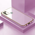 ZeroQiQi for Infinix Hot 10 Play / Hot 11 Play Back Cover Luxury 6D Plating Case Side Pattern Soft Silicone Square Phone Cases + Free Lanyard. 