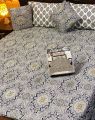 5 Pcs 100% Pure Cotton King Size Double Bedsheet With 2 Pillow Cover & 2 Cushion Cover. 