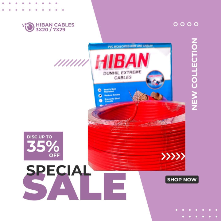 Hiban Cable 3/29 Pure Copper |Imported 1.5 mm Flexible 3/29 copper Wire 90m roll