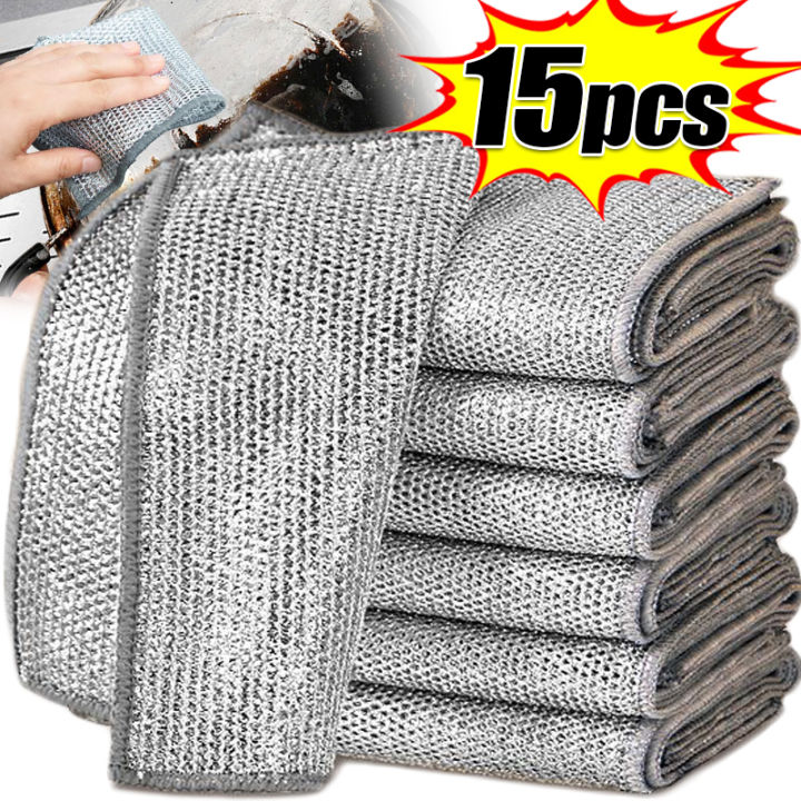 Still Wire Rag Cleaning cloth, towel, net wipe, double-sided steel wire rag, kitchen ...