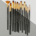 Pack of 12 Multi Shapes High Quality Nylon Professional Art Brush Set. 