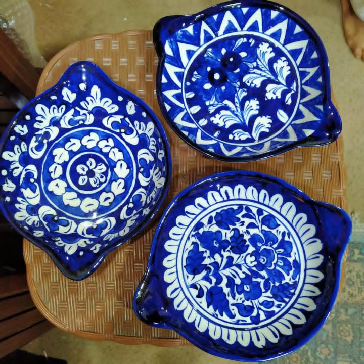 Multani ceramic dish 7x7 inches / Blue pottery / Home decor / handicrafts  / CULTURAL / Vip's Creation