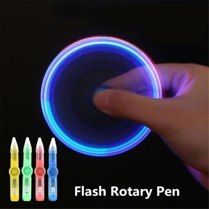 【Atoztide Store】LED Spinning Pen Ball Pen Fidget Spinner Hand Top Glow In Light EDC Stress Toys Kids Gift School
