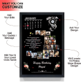 Customized Moon Shape Photo Frame for Wall Display Holds 16 Pictures Personalized Gift in 7x9 and 10x14 Sizes Black MDF. 