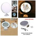 Magic Mirror Photo Frame with LED Light Customizable Glass and Plastic 10 x 8 Inches. 