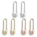 Minimalist Safety Pin Cartilage Sterling Silver Big Hoop Earrings for Women Girls Elegant Dangle Drop 37mm. 
