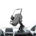 Car Mount K568 360° Rotatable Mobile Holder Dashboard and Windshield Extendable Grip Black. 