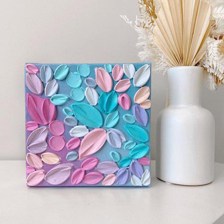 handmade flower thick texture acrylic painting for wall art decore