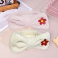 Julystar 1pc Fashion Women Cute Band Embroidered Coral Fleece Wash Face Bath Hair Holder Elastic Headband Girls Hair Accessories. 