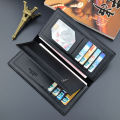 Leather Long Wallet For Men Slim Money Mobile Wallet Card Holder ( 3 designs ). 