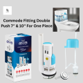 Ava Dual Push Flushing Kit – Leakage Warranty – Commode Fitting for Toilet Tank – 7" & 10" Sizes – Water Saving Toilet Flush System – Leakproof Design – Silicon Washer – Washroom Toilet Fitting – Flush Fitting – Bathroom Accessories by Sanitostore. 