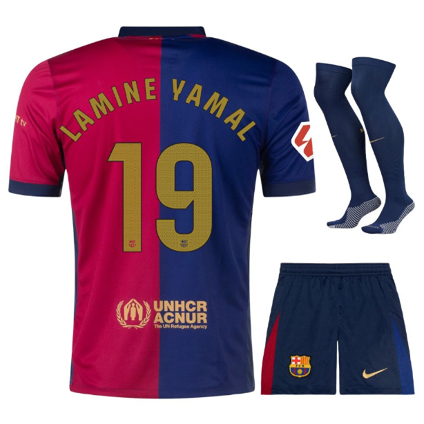 Lamine Yamal Barcelona T-shirt and Shorts Football Kit new design 2024/2025 Adults and Kids Sizes Available