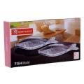 Set of 2 Fish Shaped Glass Servig Tray. 