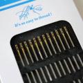 12 Assorted self threading needle 3 different size perfect for quick mending job. 