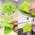 Silicone Rubber Star Fish Five-pointed Creative Star Sink Water Stopper Filter Sea Star Drain Hair Catcher & Stopper Cover Sink Strainer Leakage Filter for Kitchen and Bathroom. 