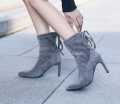 Elegant Women's Lady Pointy toe Cross Strap Ankle Boot casual Stiletto Heel Shoes. 