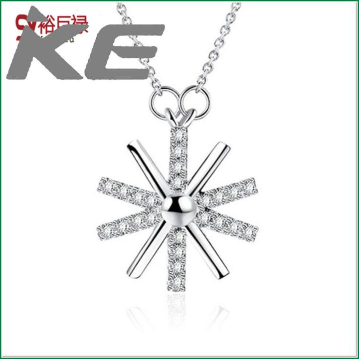 【IKE】Silver Sun Cross Flower Necklace Popular Female Descendants Sun Pendant with Chain Fashion Women Gold/Silver Plated Sunflowe