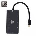 Thunderbolt 2 Dock Mini Displayport to HDMI VGA DVI Multi-Port Thunderbolt Hub Adapter 4 in1 Audio Cable for Mac Book Air Black. 