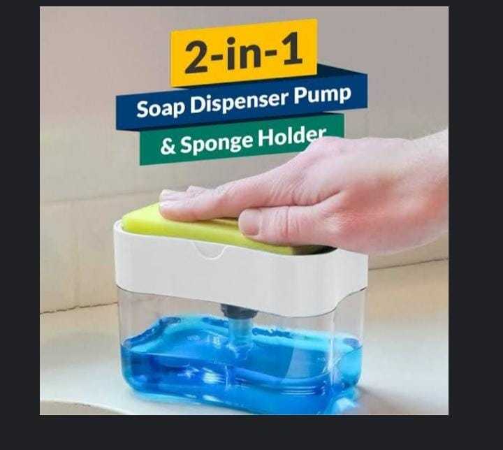 Soap Pump Dispenser and Sponge Holder for Kitchen Sink Dish Washing Soap dispenser