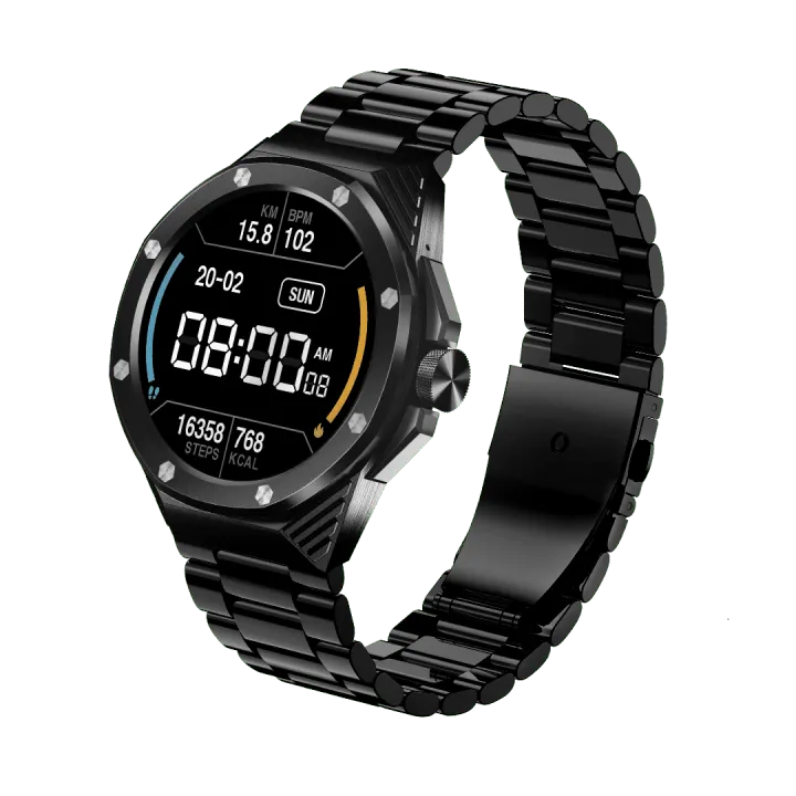 Dany%20Evolution%20Smartwatch%20-%20AMOLED%20Display,%20Bluetooth%20Calling,%20IP67%20Water-Resistant,%20Blood%20Pressure%20&%20Heart%20Rate%20Monitor,%205-7%20Days%20Battery,%20Stainless%20Steel%20Body%20With%20One%20Year%20Brand%20Warranty%20-%20Image%202