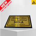 Golden Steel Engraving Customise House Name Plate - Timeless Elegance for Your Home. 