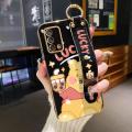 chenyyka For OPPO A95 4G Case With Wristband New Design Phone Case For Girl Women Thin Pattern Cartoon Winnie The Pooh Shockproof Plating Silicone Casing Full Cover SoftCase Protection Cases. 