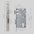YONFIA 7250 Mute Stainless Steel Plate Silent Mortise Lock Body Anti Fingerprint Door Latch For Interior Door Handles. 