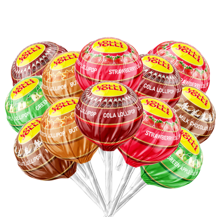 LOLLI JOLLI Mix Fruit Lollipops (12 Piece) Different Flavors Best Quality Candy - Random Flavors