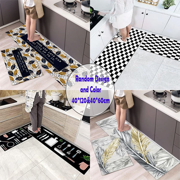 2pcs Anti slip Kitchen Floor Mat Set- My Kitchen _KIT_ KS