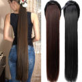 45/55/65cm Super Long Straight Clip In Tail False Hair Ponytail Hairpiece With Hairpins Synthetic Pony Tail Extensions. 