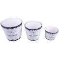 Ceramic Decorative Plant Pots 3 Sizes Set. 
