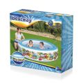 6.5 Ft Bestway Inflatable Cartoon Characters Pool 3 Ring Swimming Pool For Kids Summer Season Pools Party With Inflatable Pool, Family Fun Indoor & Outdoor Kids Water Games Swim Play Bath Pool & Enjoy Summers Swimming Pool For Toddler & Kids Code: 51122. 
