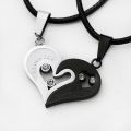 1 Pair Couple Heart Shape Necklace For Women Men I Love Unisex Pendant Choker Statement Long Necklaces Jewelry. 