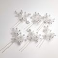 6 Pcs Hair Accessories - Pearls Beads Hairpins, Bridal Wedding Flower Clips. 