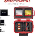 LYNCA KH6 Memory Card Case Holder, Large Capacity Memory Card Holder, Memory Card Hard Protector Case Professional Water-Resistant Anti-Shock Compact Camera Card Hard Storage Box for 8 SD Cards 4 CF Cards 12 Micro SD/TF Cards (Orange). 