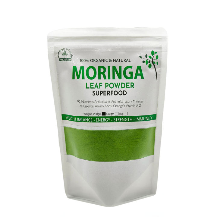 Moringa Leaf Powder Fresh 250 Gram Organic pack For Weight Loss, Immunity Energy Boost superfood