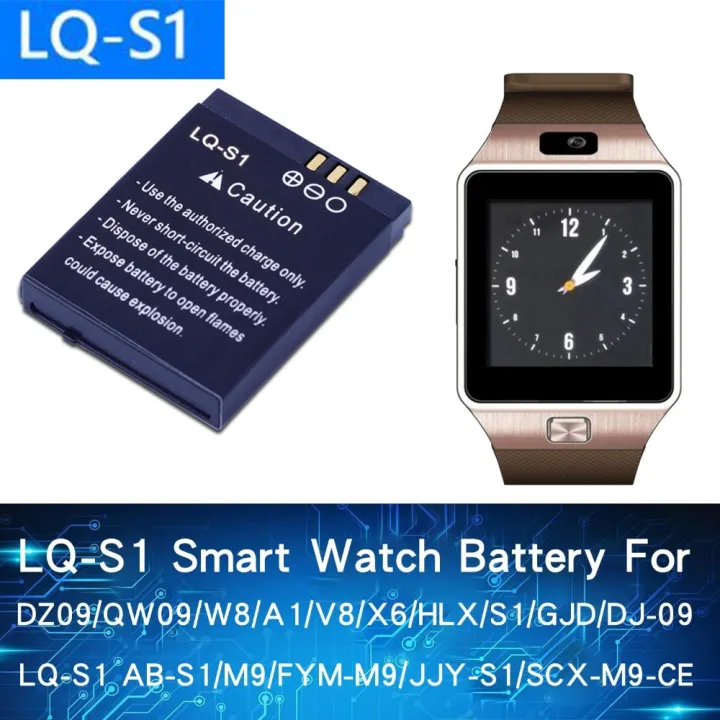 LQ-S1%20Smart%20watch%20Battery%20For%20A1%20/%20QW08%20/%20V8%20/%20X6%20/%20T8%20Smart%20Watches%20with%20complete%20380mah%20Capacity-Black%20-%20Image%206