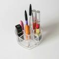 Heart Shaped Cosmetic Display Pen Cases Stand Box Makeup Organizers Storage Rack plastic cosmetic box  Best for Gift. 
