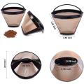 2PCS Reusable Cone Coffee Maker Filters for Ninja Coffee Bar Brewer Replacement Permanent Basket Filter. 