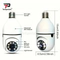 2026 Smart WiFi Bulb Security Camera 2MP 1080P 360° Rotation Wireless CCTV with Two Way Audio Night Vision Auto Tracking Motion Detection Mobile View Compatible with V380 Pro App Ideal for Home Baby Monitoring - White. 