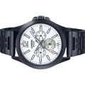 CASIO WHITE DIAL WITH DATE, DAY & 24 INDICATOR MEN'S WATCH - MTP-E350B-7BVDF. 