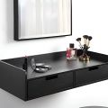 Floating Dressing Table Shelf with 2 Drawers 30", Living Room Drawer Shelf, Wall Mounted Study Table. 