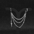 1pc Steel Punk Hiphop Leaf Cross Cone Star Earrings For Men Women Fashion Korean Idol Chain Earring Jewelry Gifts. 